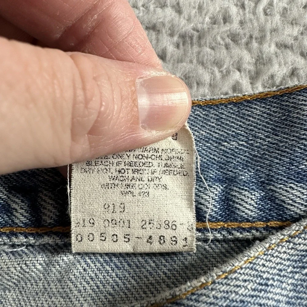 Vintage Levi's 505 Mens 31x32 (28x30) Regular Fit Straight Leg Blue‎ Stained
